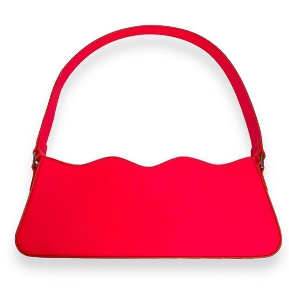 Mach and Mach Hot Pink Wave Baguette Leather Bag 100% Authentic - Picture 8 of 12